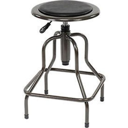 GLOBAL INDUSTRIAL Vinyl Industrial Stool Without Backrest - Pneumatic Height Adjustment  Charcoal Gray 277615